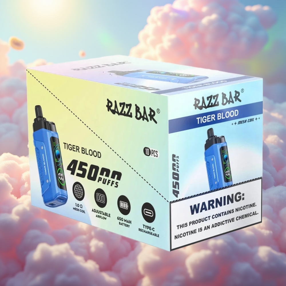 Razz Bar 45000 Puffs Ühekordselt Kasutatav Vape Tiigriveri