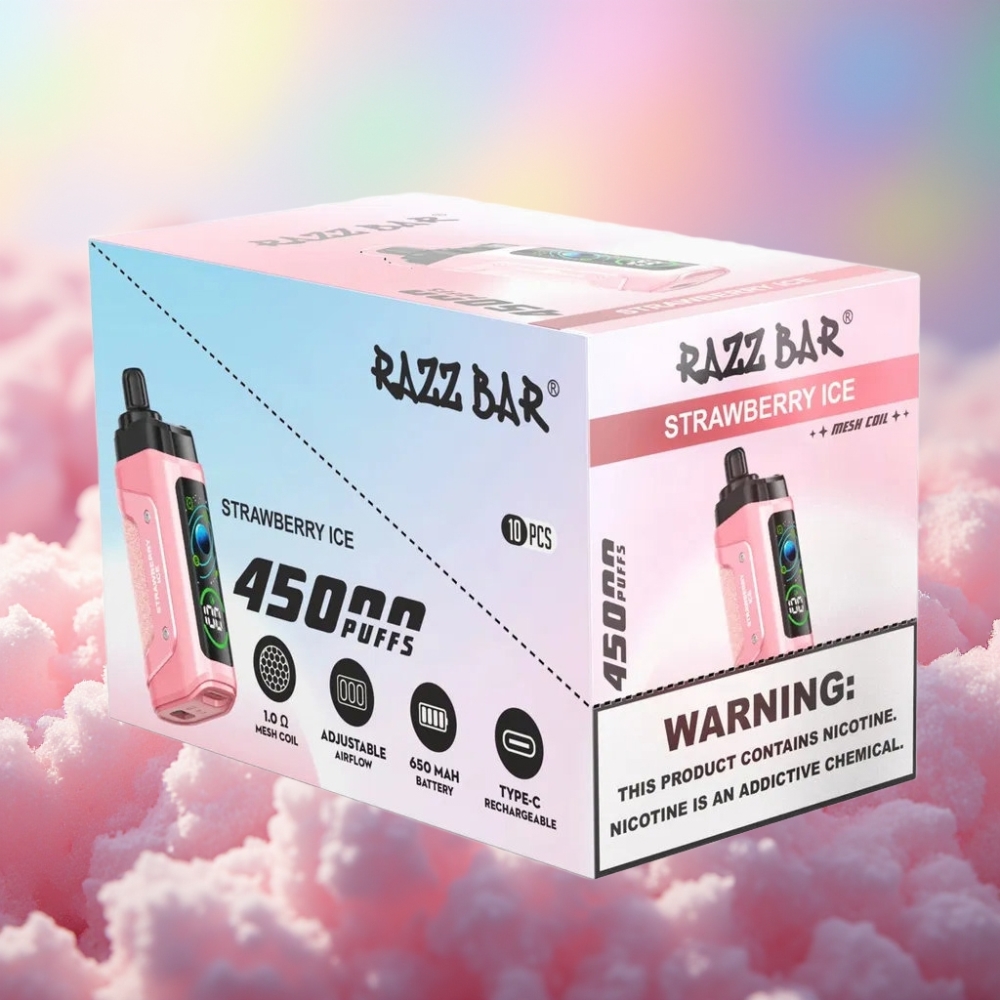 Razz Bar 45000 Sügavuse Hingamisvõimega Ühekordne Vape Maasika-Jää