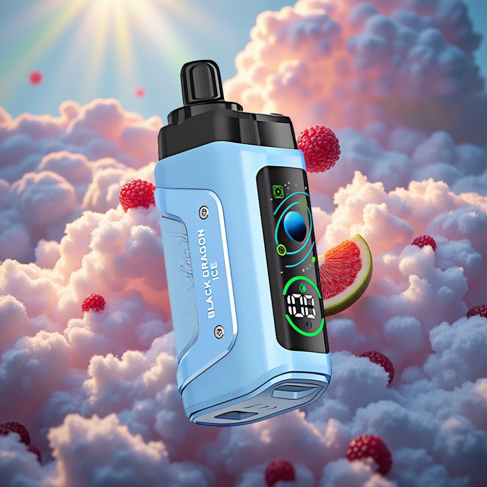 Razz Bar 45000 Sükka Ühekordne Vape Must Draakon Jää