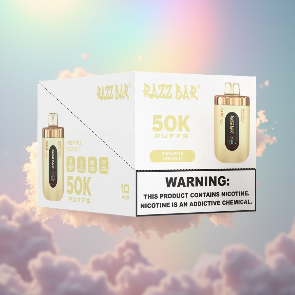 Razz Bar 50K Puffs Ühekordselt Kasutatav Vape Ananass-Kookos