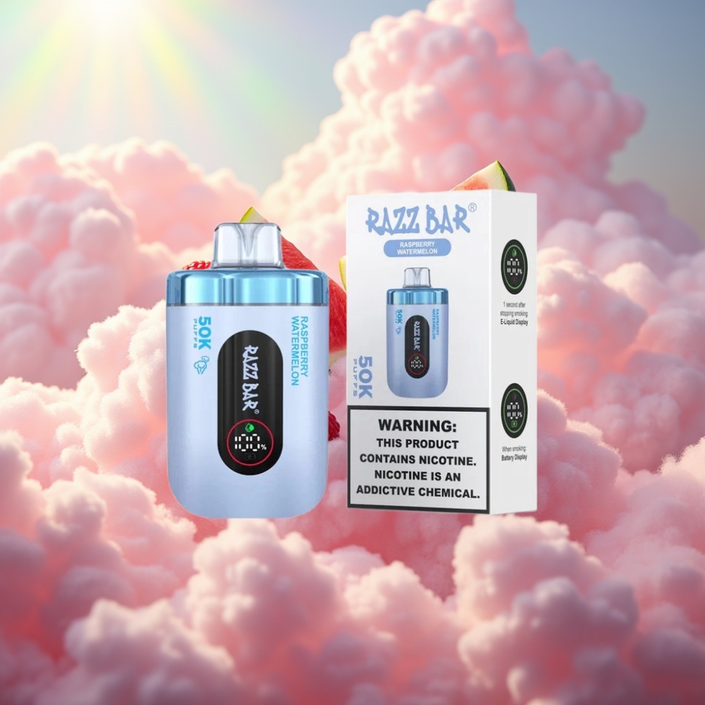 Razz Bar 50K Tõmmet Ühekordselt Kasutatav Vape Vaarikas-Arbuus