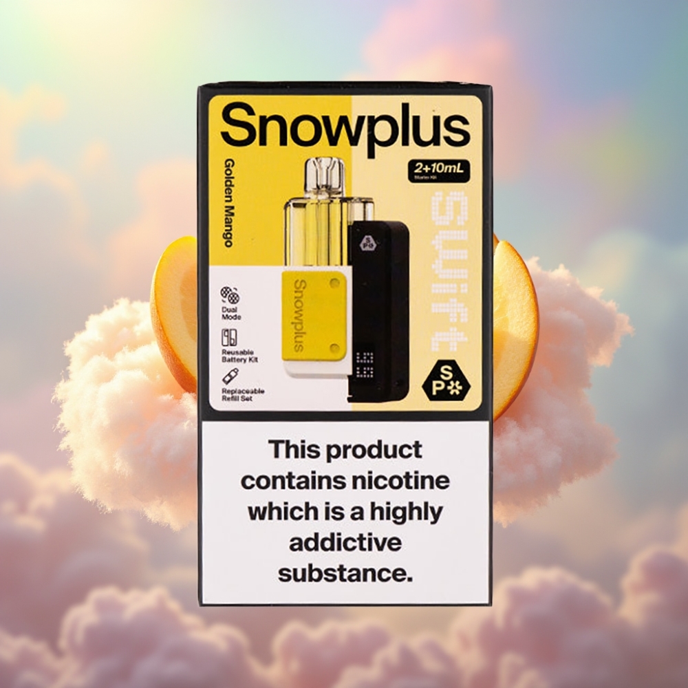 Snowplus Swift 5000 Puffs Eelnev Podikomplekt Kuldne Mango (43x81x25, 1000 mAh, 2+10 ml)