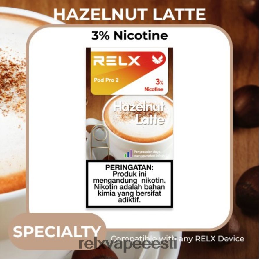 RELX pod pro 2–3 kauna sarapuupähkli latte kohv - RELX Wholesale 2F4L2V119
