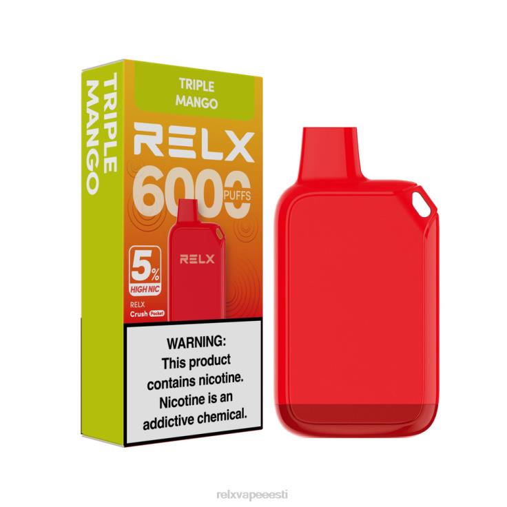 RELX Crush Pocket 6000 5% kõrge nic | Z64BF26 ‎RELX Vape Review kolmekordne mango