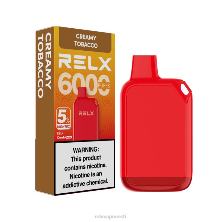 RELX Crush Pocket 6000 5% kõrge nic | Z64BF28 ‎RELX Vape Disposable kreemjas tubakas