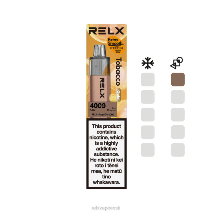 RELX MagicGo 4000 ühekordset vape | Z64BF2 ‎RELX Vape Tallinn tubakas (kuldne)